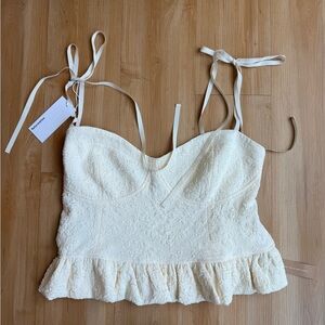 Reformation Pallas Top Bustier Peplum Blouse